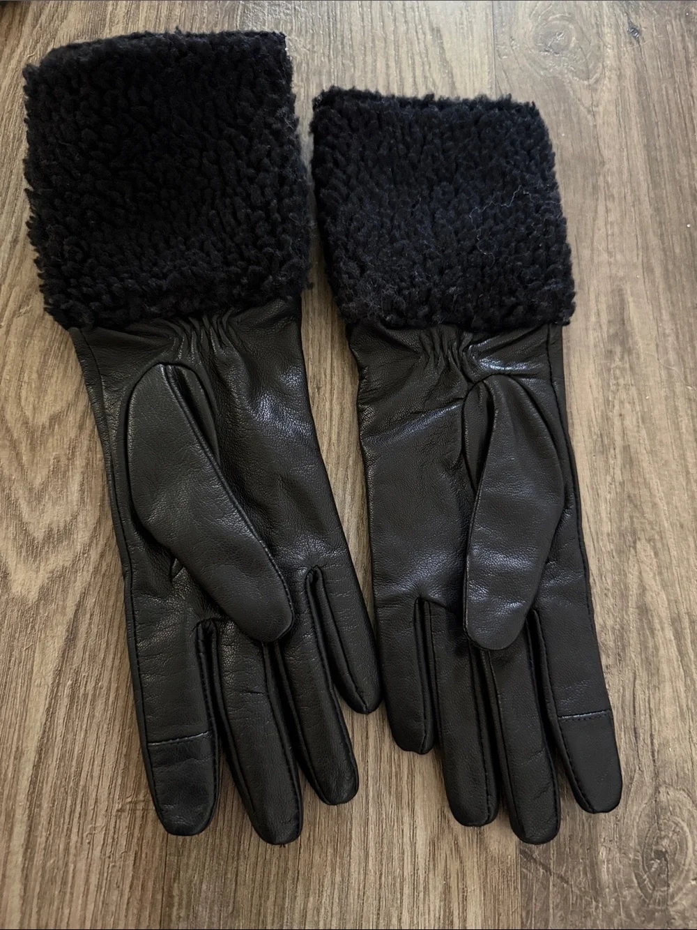 All Saints shearling leather gloves
